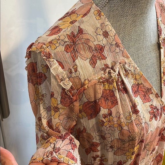 NWOT VERONICA BEARD 100% Silk Dakota Floral Ruched Dress, Size 12 - Picture 8 of 15